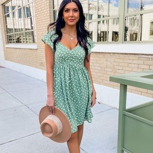 Magnolia Boutique Olive Floral Empire Dress